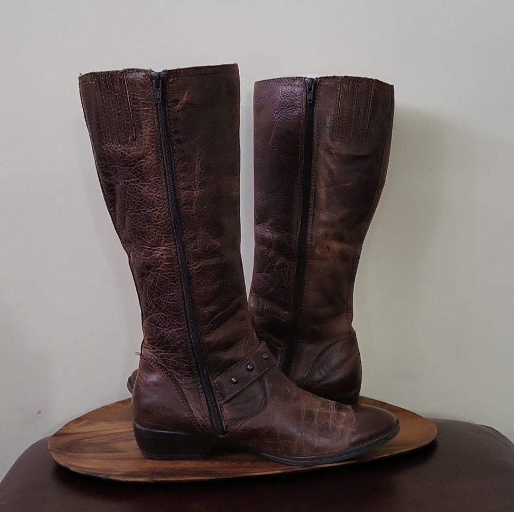 BOC Distressed Leather Tall Riding Boots